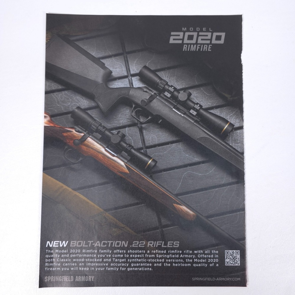 Springfield Armory 2020 Rimfire Bolt-Action Rifle Magazine Print Ad Artwork